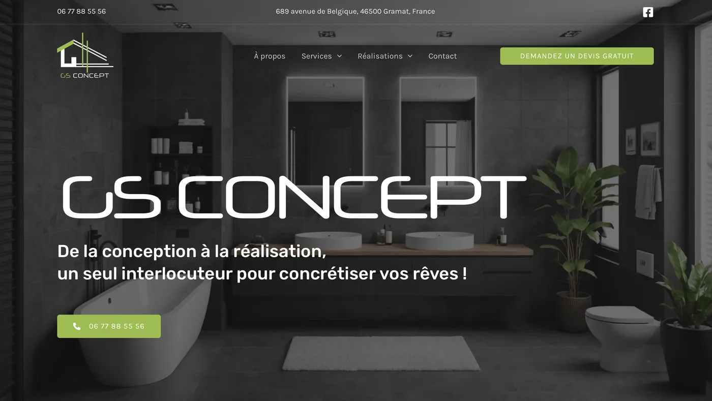 Site web GS Concept — artisan rénovation